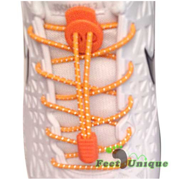 Reflecterend oranje schoenveters met sluitsysteem