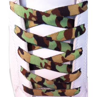 Schoenveters - 10mm Groen, bruin en zwart camouflage patrooon