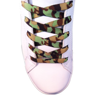 Schoenveters - 10mm Groen, bruin en zwart camouflage patrooon