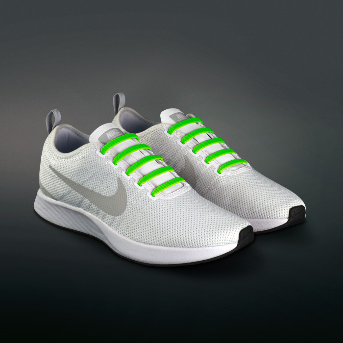 Neon groene no-tie Siliconen schoenveters