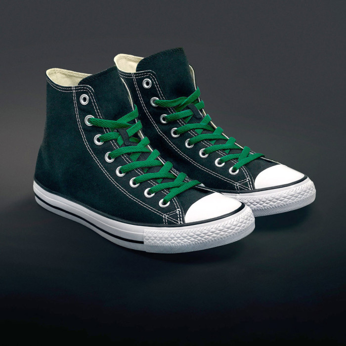 Platte groene schoenveters